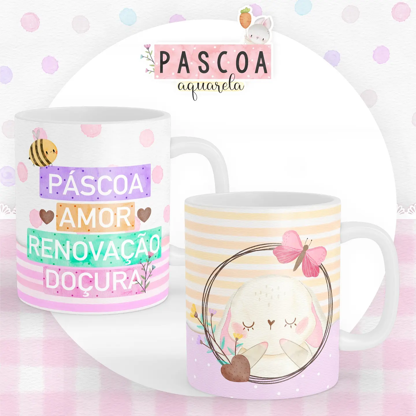 Kit Digital Páscoa Aquarela em Jpg 5