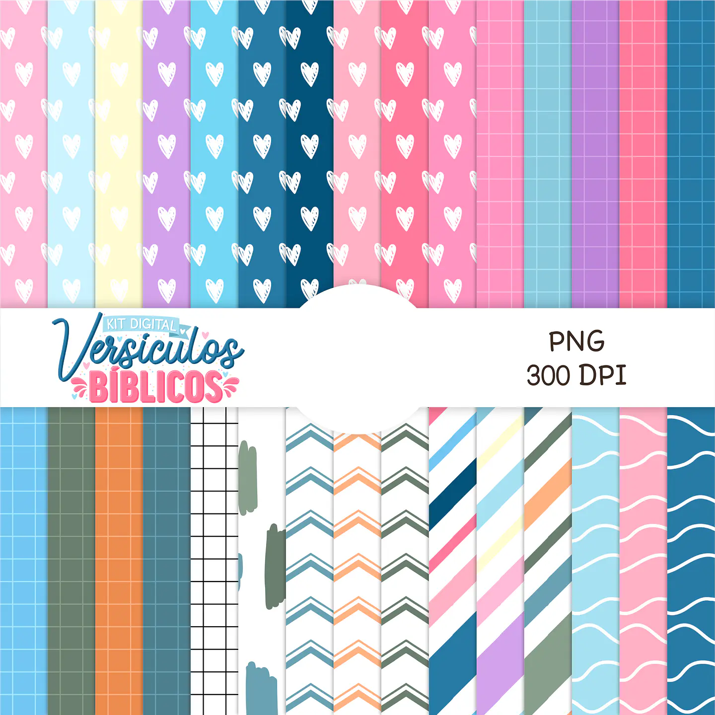 Kit Digital Versículos Bíblicos Religião em Png  9