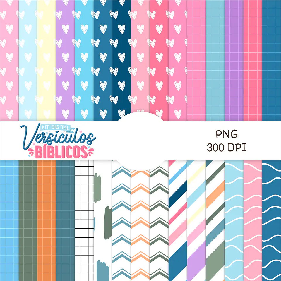 Kit Digital Versículos Bíblicos Religião em Png  9