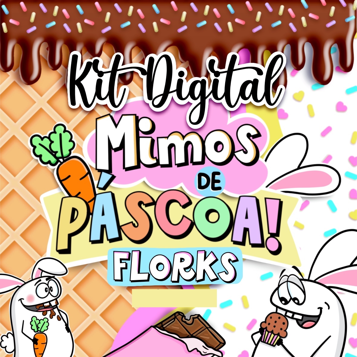Kit Digital Pascoa Flork Mimos 2023 em Png