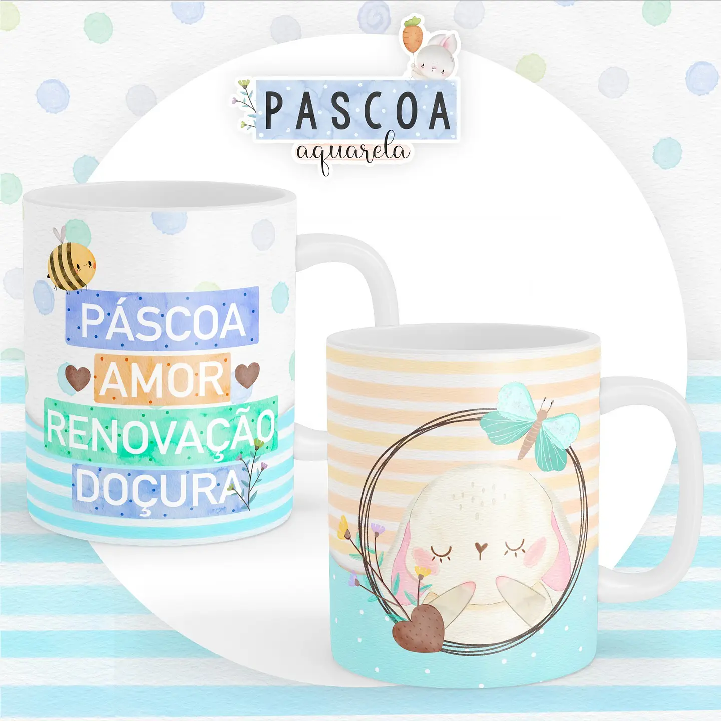 Kit Digital Páscoa Aquarela em Jpg 6