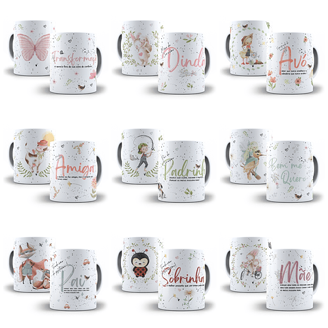 18 Artes Caneca Afeto Editável em Corel Draw