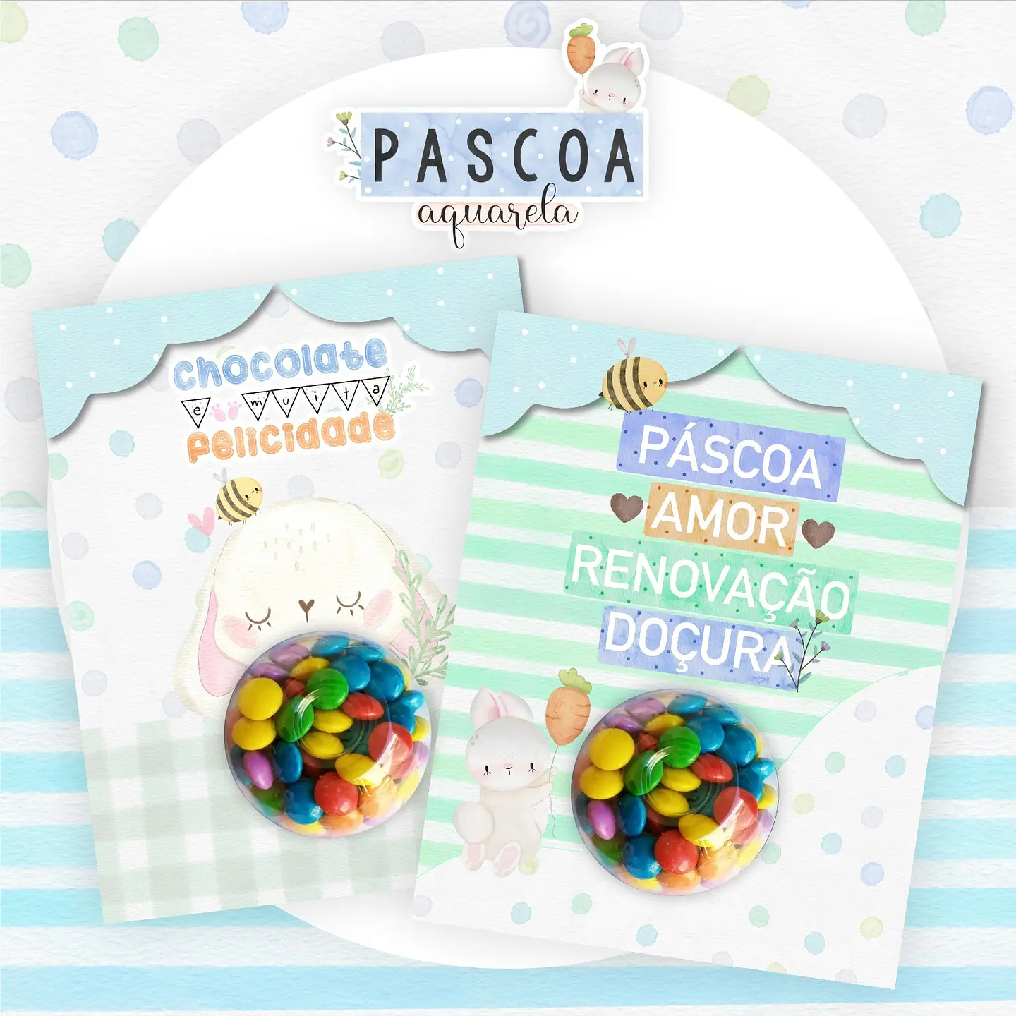 Kit Digital Páscoa Aquarela em Jpg 8