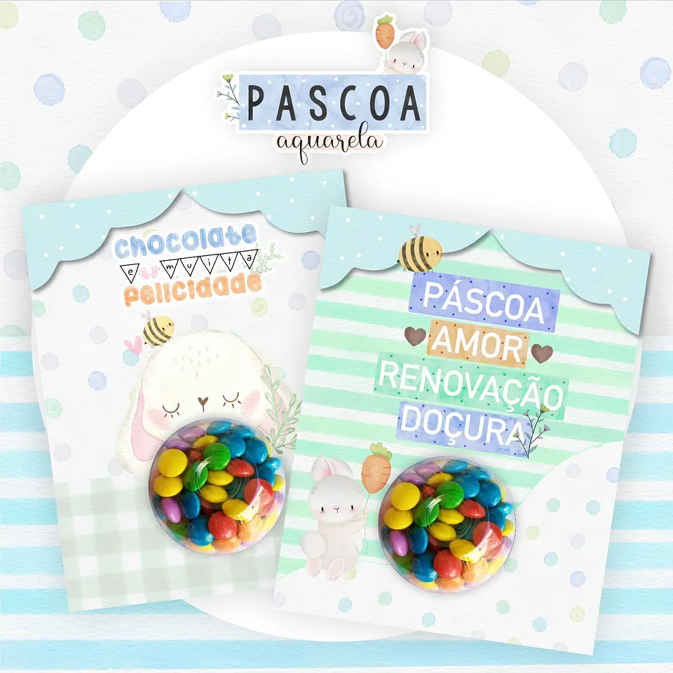 Kit Digital Páscoa Aquarela em Jpg 8