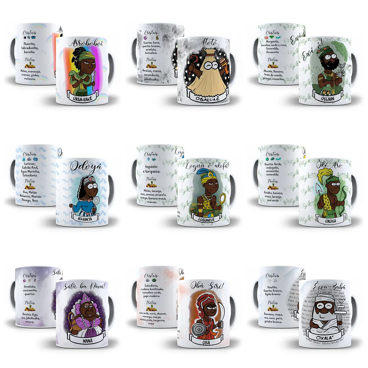 24 Artes Caneca e Camisa Orixás Editável em Corel Draw 1