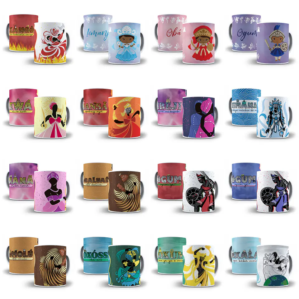 33 Artes Caneca Orixás Editável em Corel Draw 2