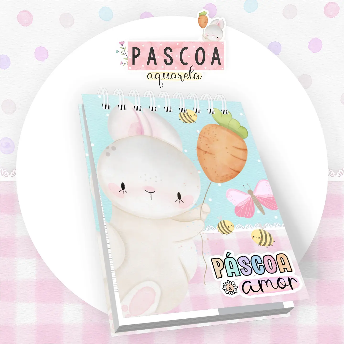 Kit Digital Páscoa Aquarela em Jpg 9