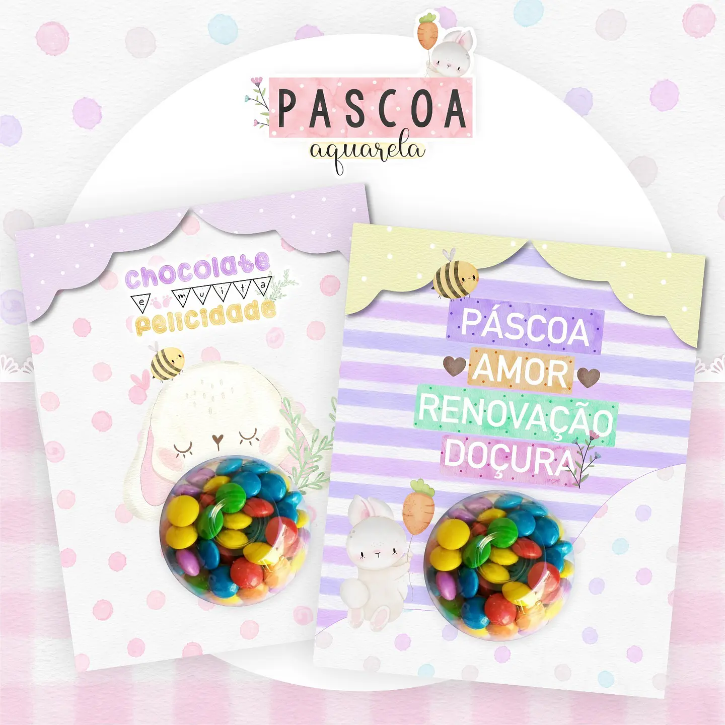 Kit Digital Páscoa Aquarela em Jpg 10