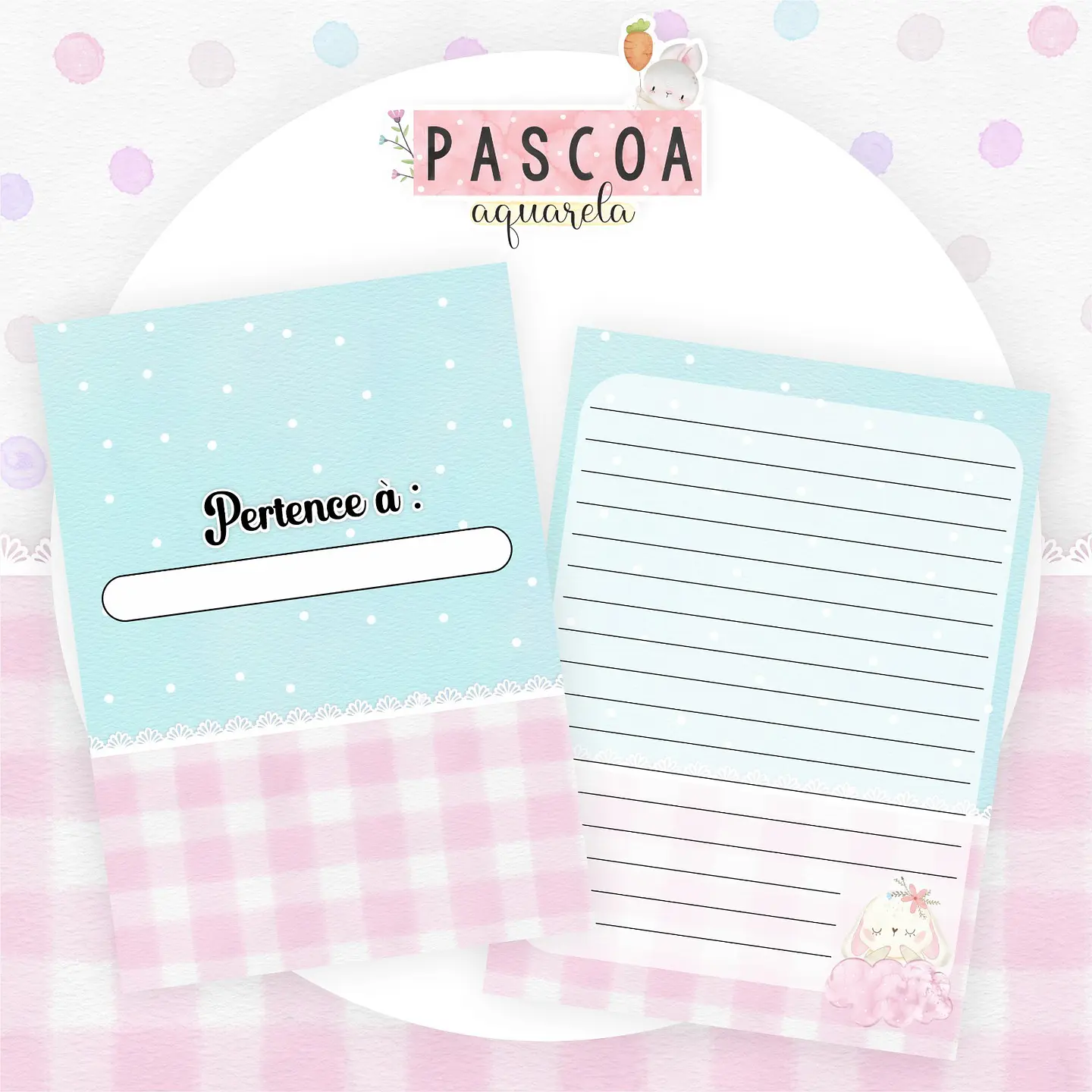 Kit Digital Páscoa Aquarela em Jpg 12