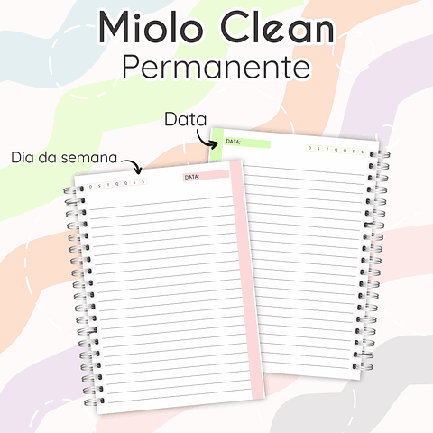 Arquivo Agenda Miolo Clean Permanente em Pdf