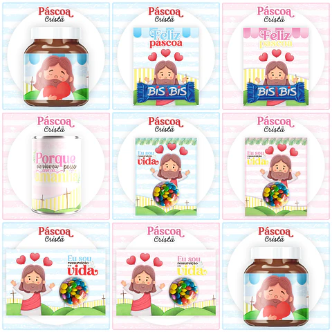 Kit Digital Pascoa Cristã em Png