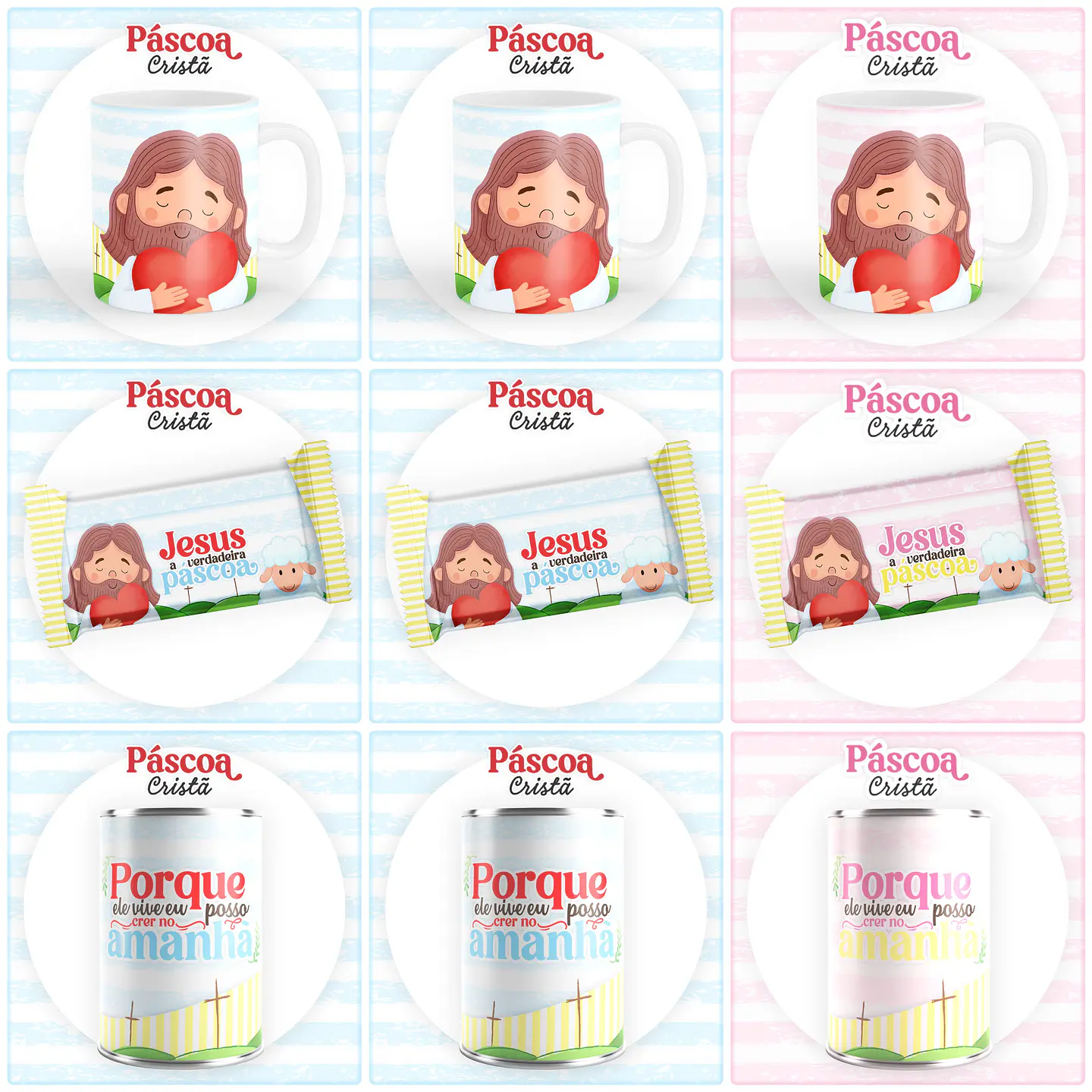 Kit Digital Pascoa Cristã em Png 2