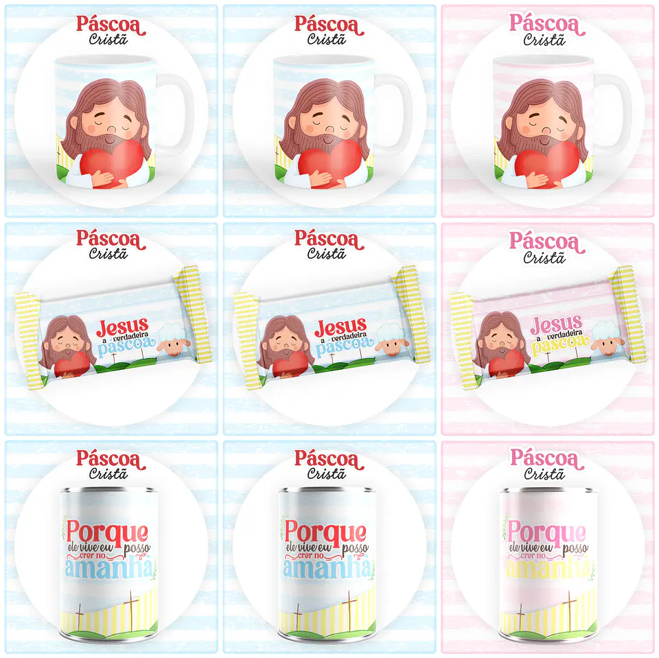 Kit Digital Pascoa Cristã em Png 2