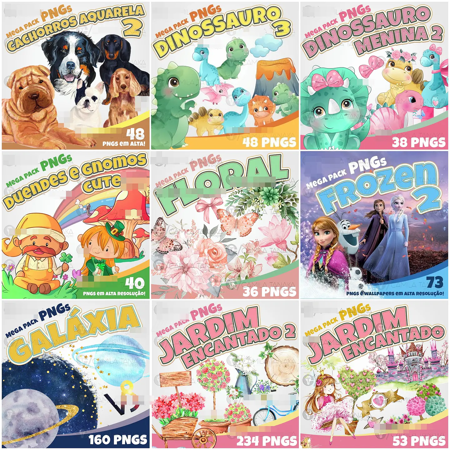 42 Kits Digital Temas Aleatórios + Aquarelados em Png  3