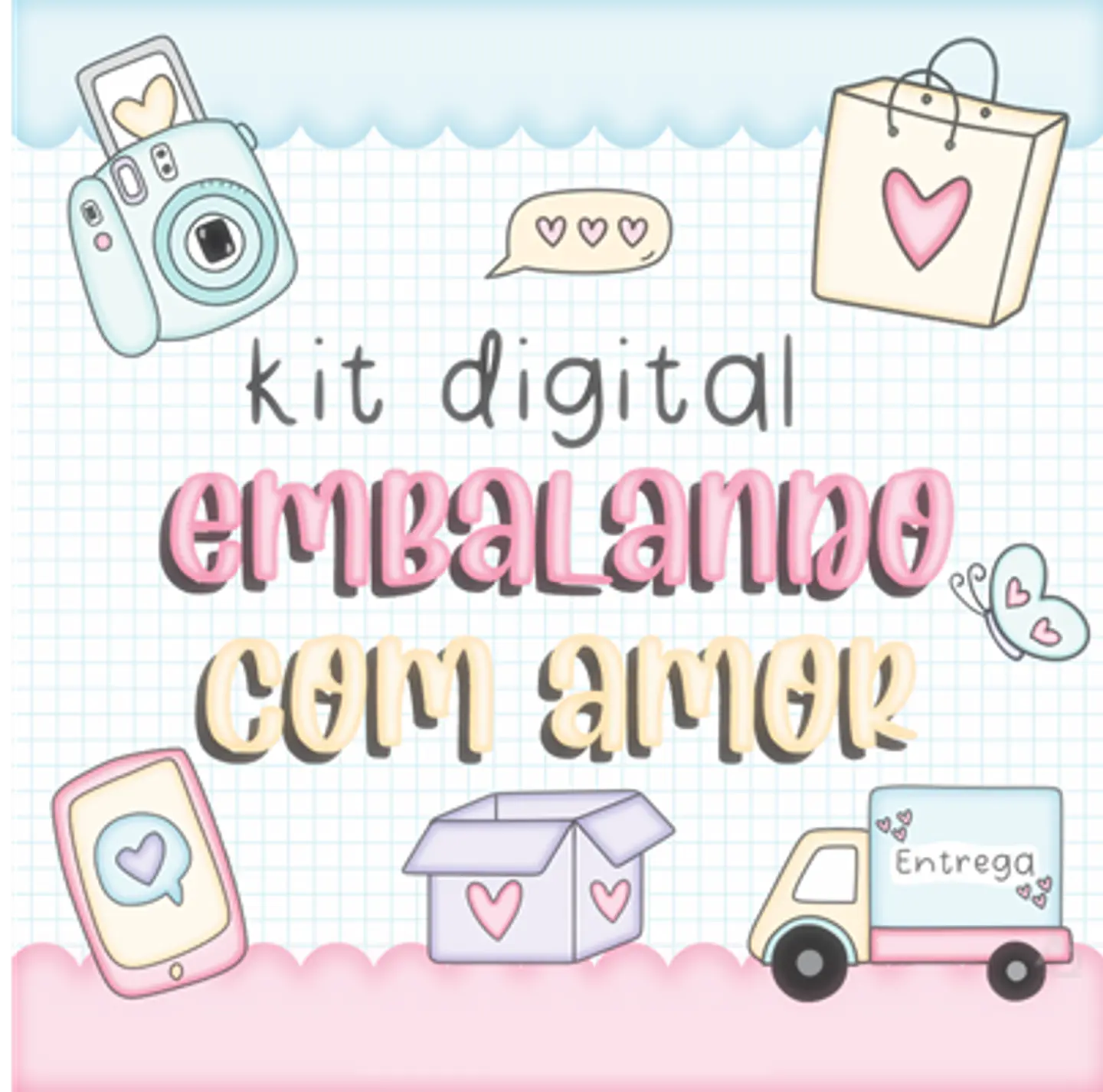 Kit Digital Embalagem Enviando com Amor em Png 1