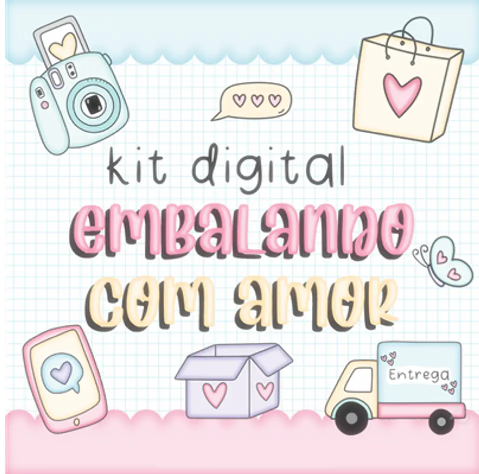Kit Digital Embalagem Enviando com Amor em Png 1
