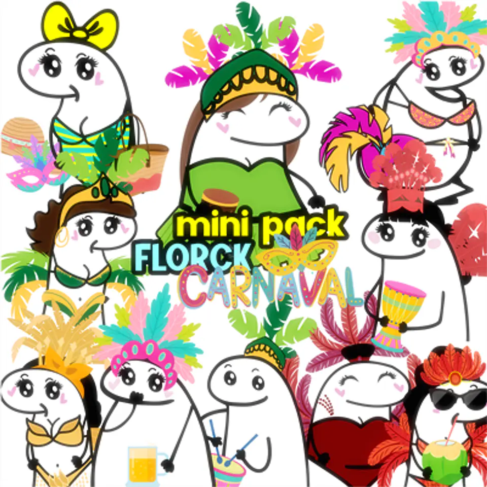 Kit Digital Flork Carnaval em Png 1
