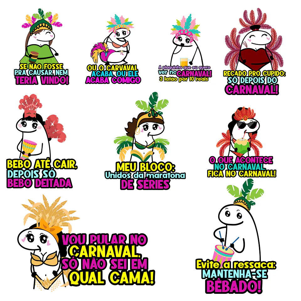 Kit Digital Flork Carnaval em Png 2