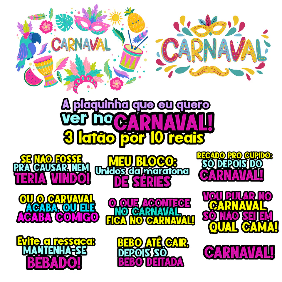 Kit Digital Flork Carnaval em Png 3