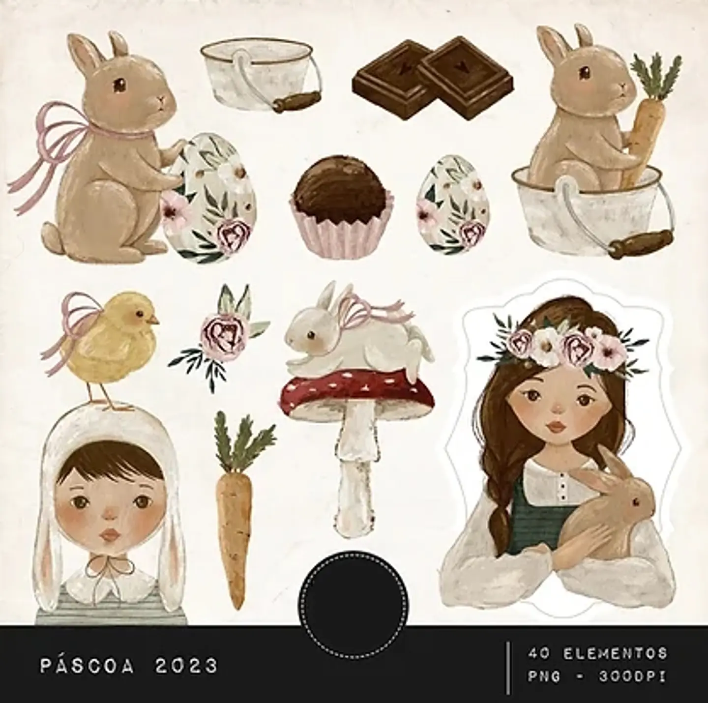Kit Digital Pascoa Ele Vive em Png 2