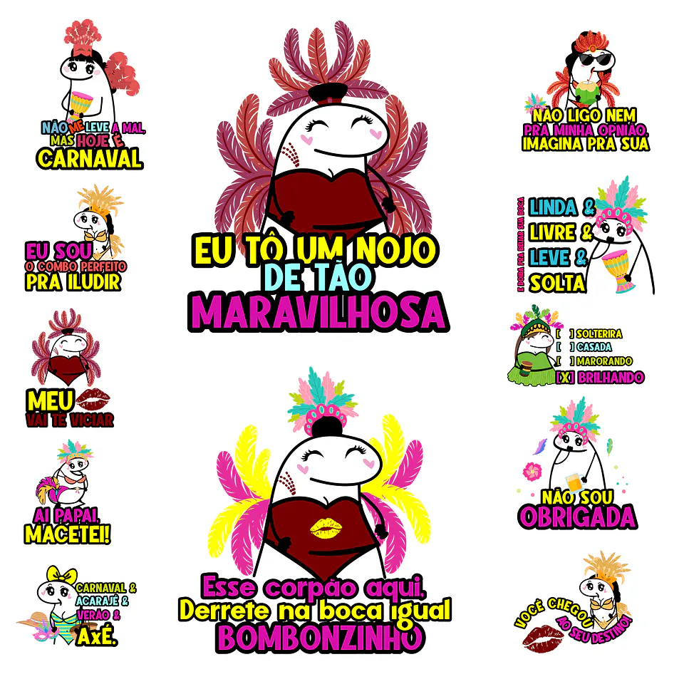 Kit Digital Flork Carnaval em Png 4