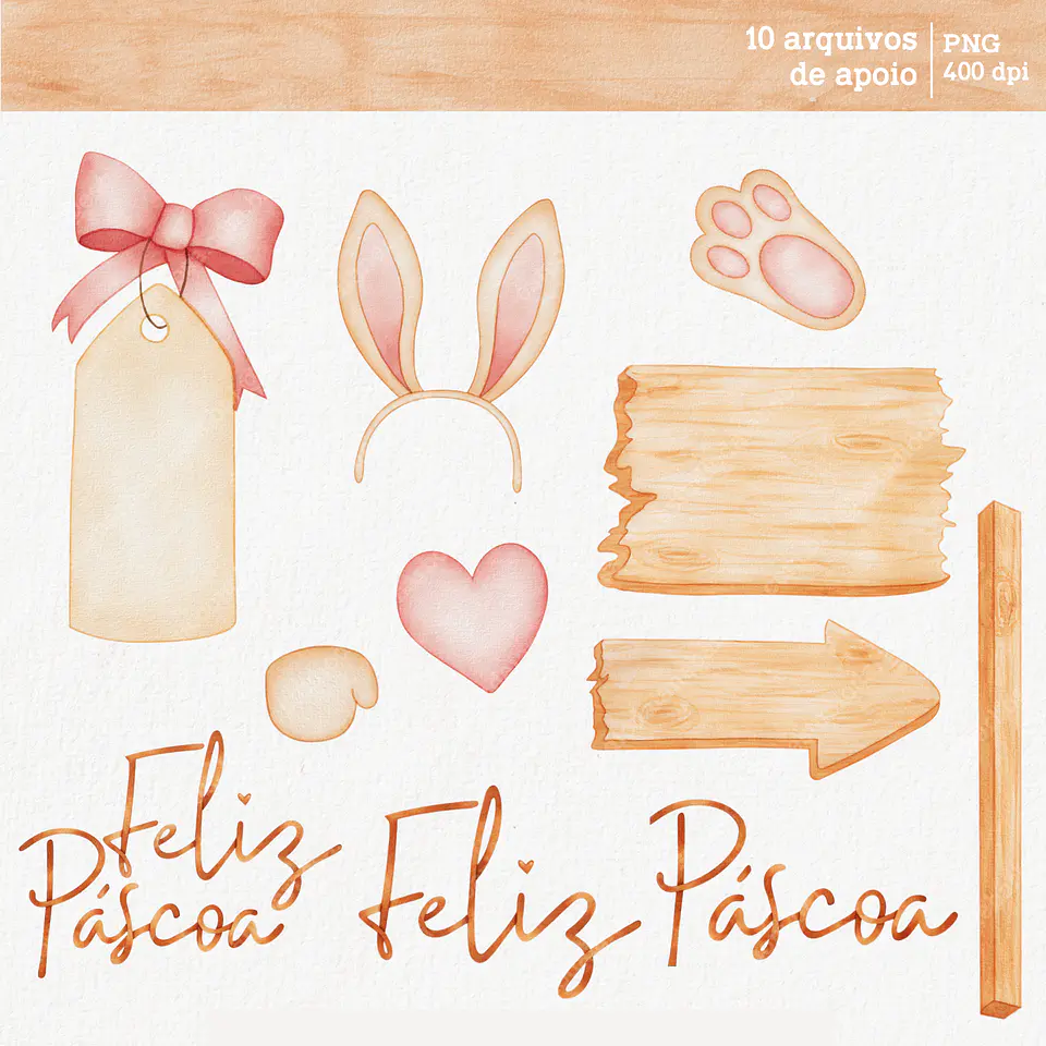 Kit Digital Ajudante da Páscoa Coelhinho em Png 4