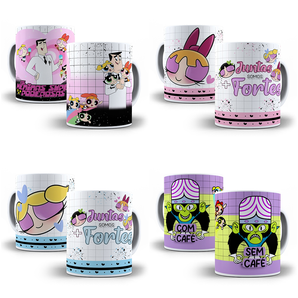 8 Artes para Caneca Meninas Super Poderosas Arquivos em Jpg  1