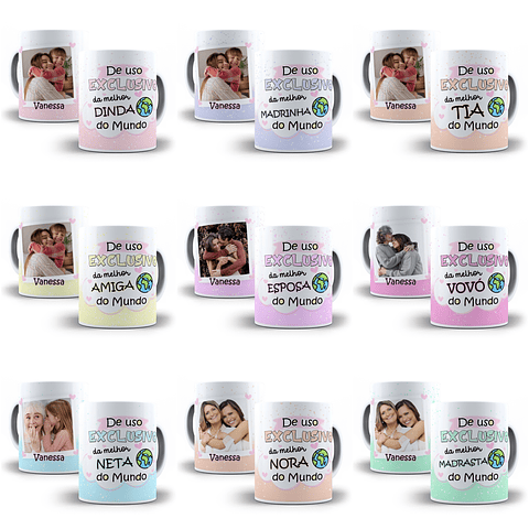 36 Artes para Caneca Família Melhor do Mundo em CorelDraw 