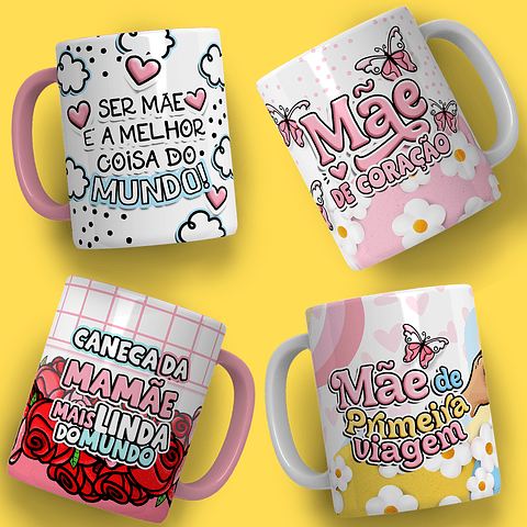 44 Artes Caneca Dia das Mães Arquivos Jpg + Mockups 