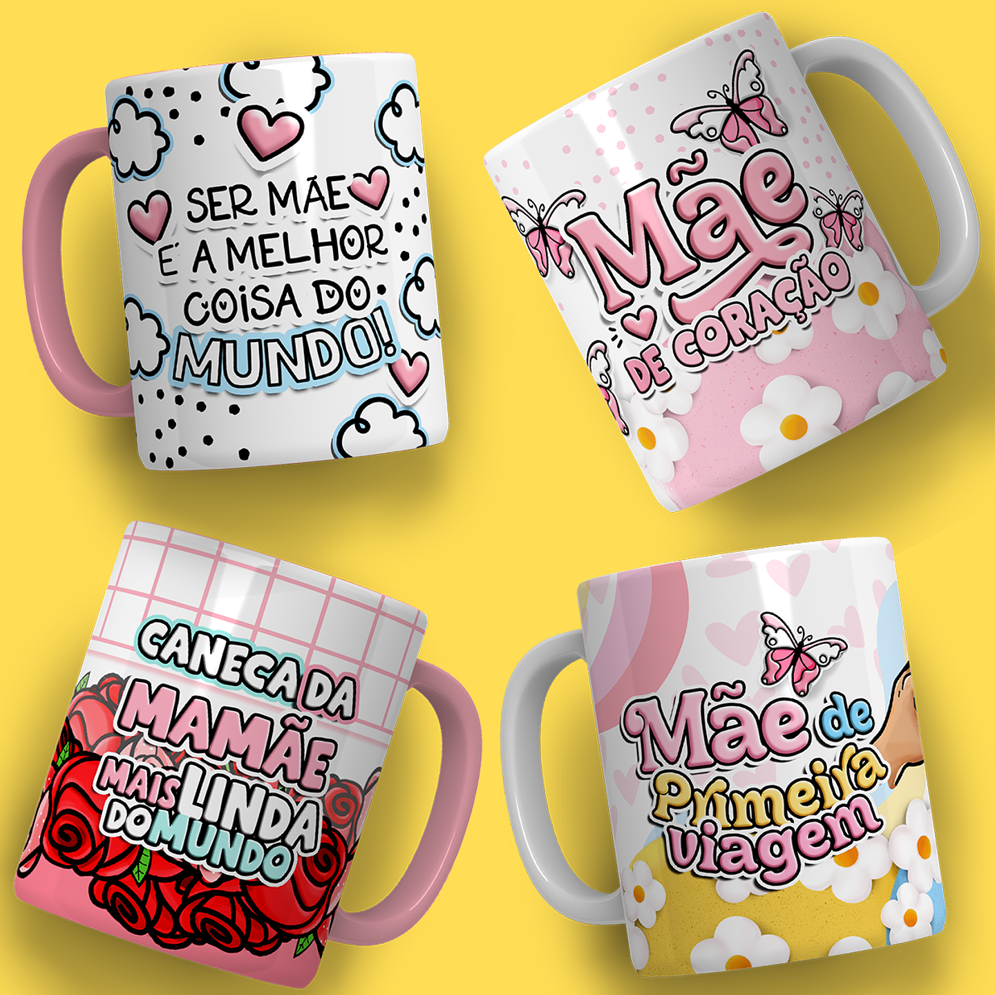 44 Artes Caneca Dia das Mães Arquivos Jpg + Mockups  1