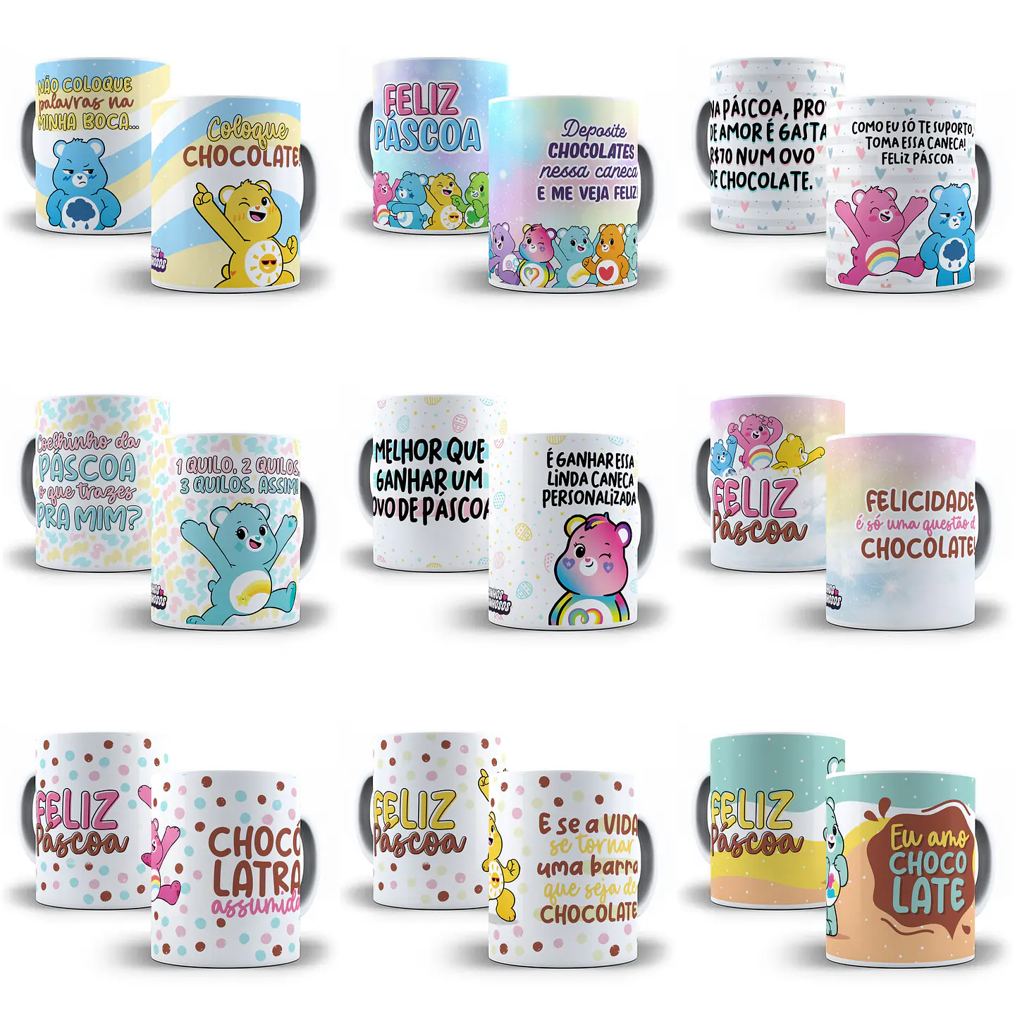 12 Artes para Caneca Páscoa Ursinhos Carinhosos em Jpg  2