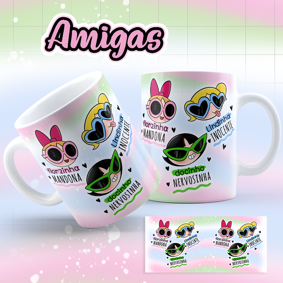 8 Artes para Caneca Meninas Super Poderosas Arquivos em Jpg  7