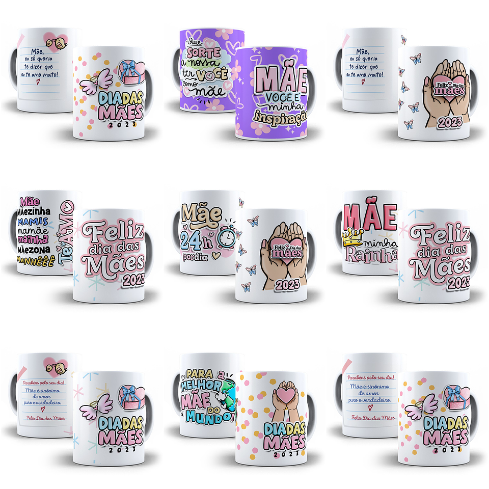 44 Artes Caneca Dia das Mães Arquivos Jpg + Mockups  3
