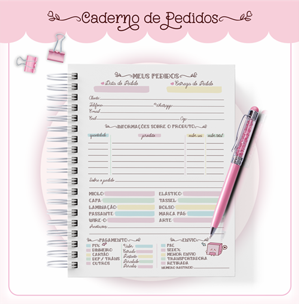 Arquivo Agenda Meus Pedidos Encadernação em Pdf  5