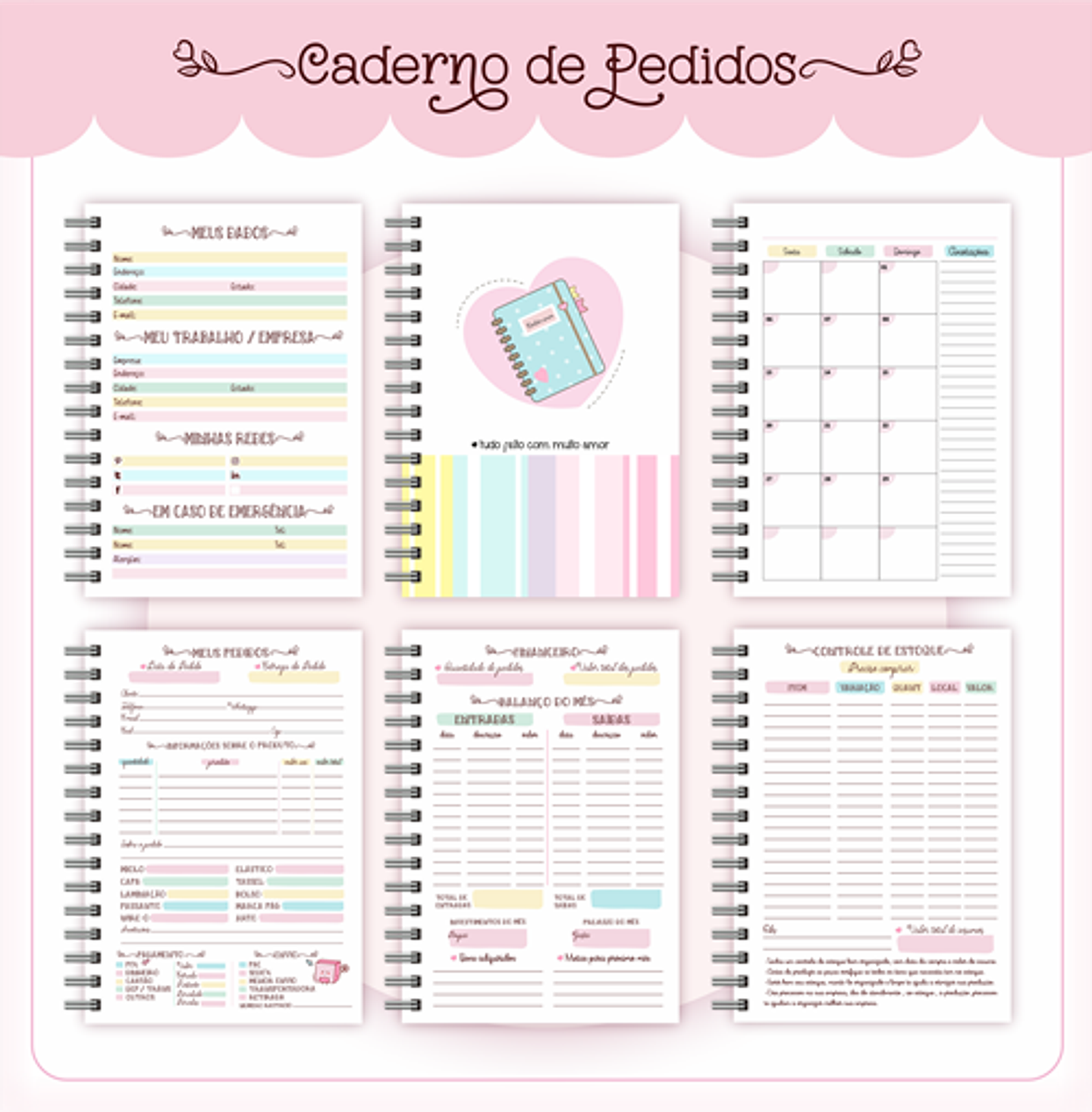 Arquivo Agenda Meus Pedidos Encadernação em Pdf  6