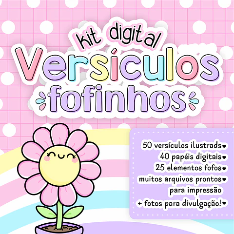 Kit Digital Versículos Fofinhos Completo em Png
