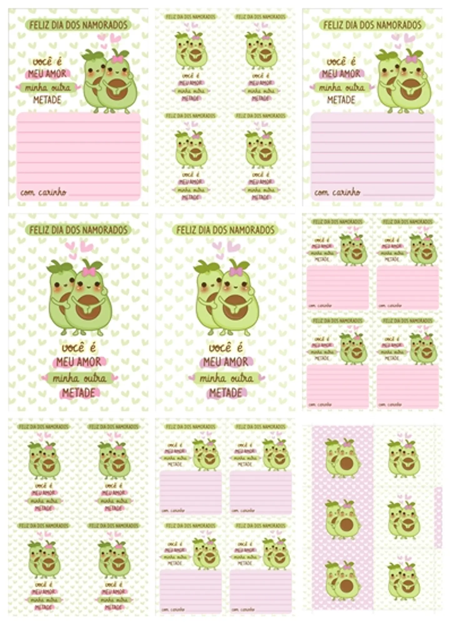 Mini Kit Namoradinhos Abacate Arquivos Prontos em Jpg 4