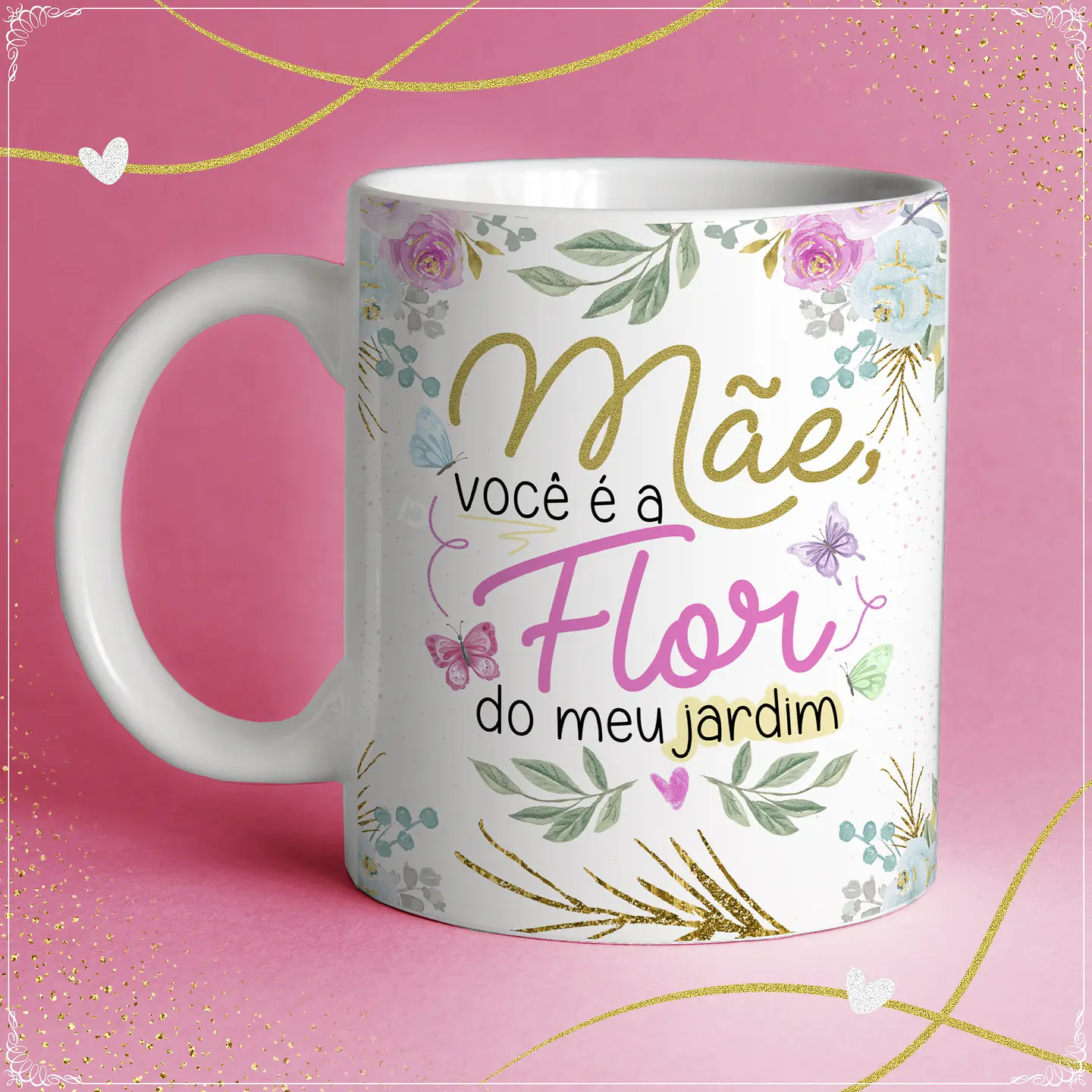 Artes para Caneca Floral Alfabeto Dia das Mães em Jpg 2