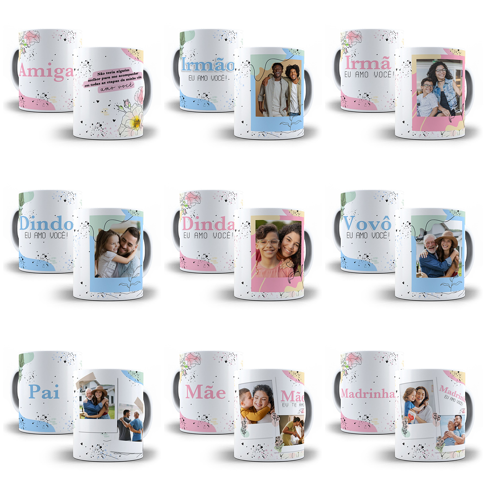 56 Artes para Caneca Família e Dindos Arquivos em Jpg  1