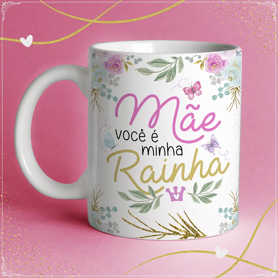Artes para Caneca Floral Alfabeto Dia das Mães em Jpg 3