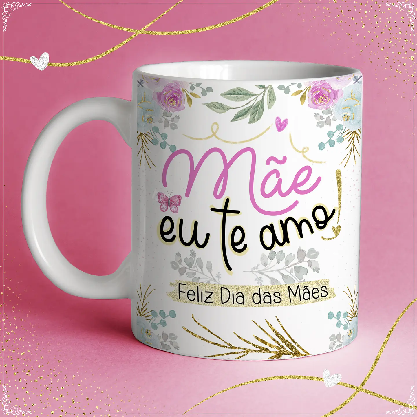 Artes para Caneca Floral Alfabeto Dia das Mães em Jpg 4