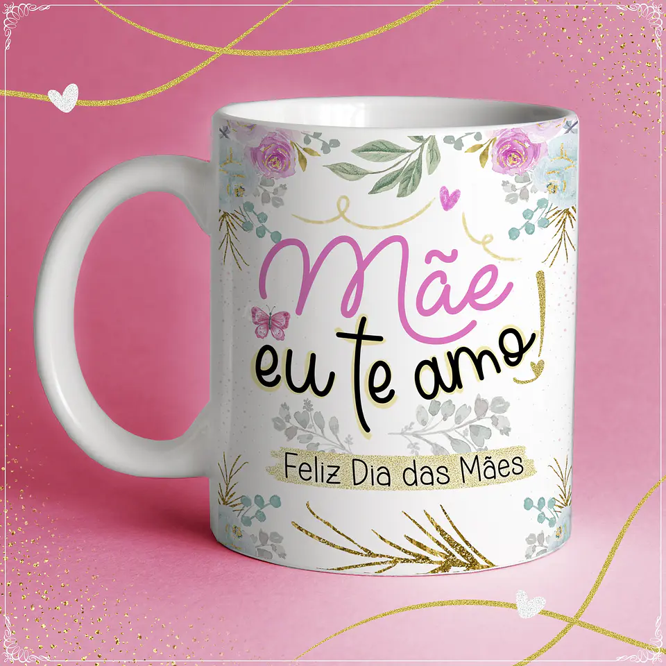Artes para Caneca Floral Alfabeto Dia das Mães em Jpg 4