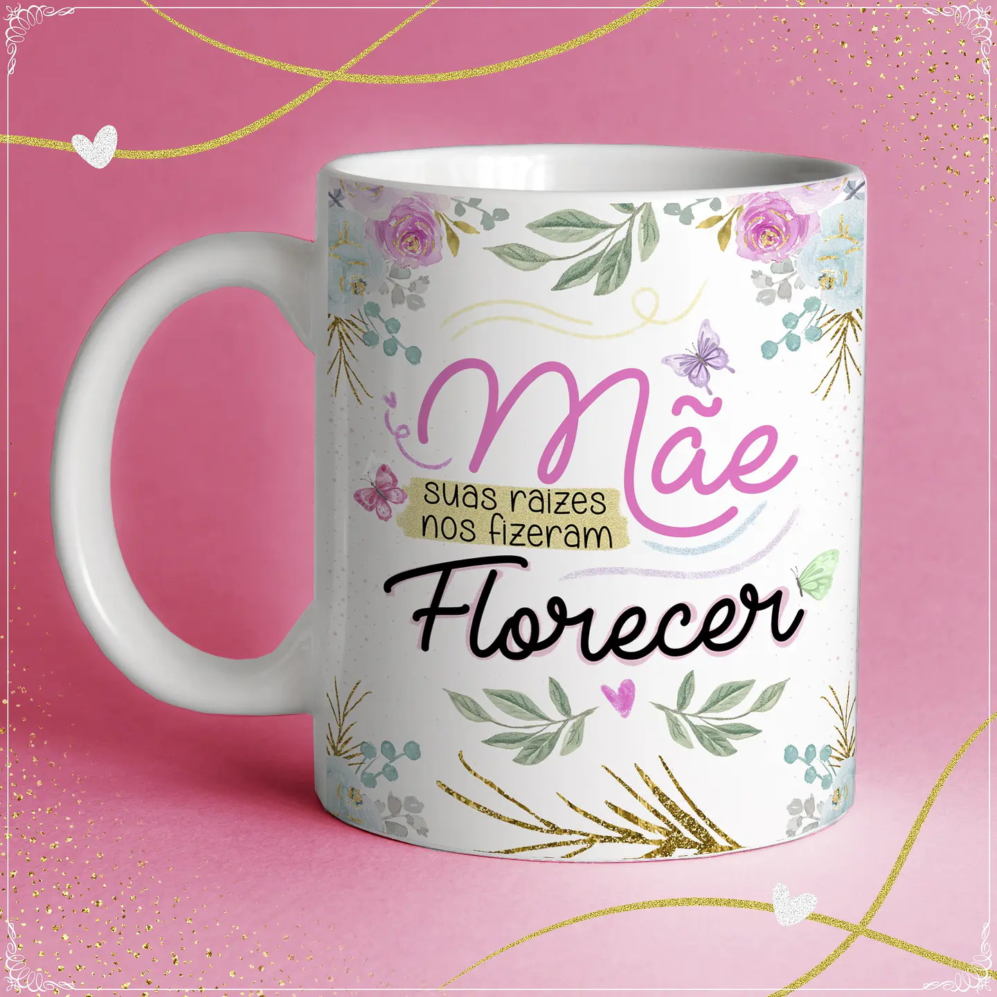 Artes para Caneca Floral Alfabeto Dia das Mães em Jpg 6