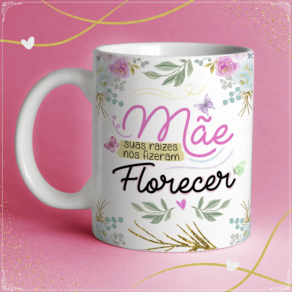 Artes para Caneca Floral Alfabeto Dia das Mães em Jpg 6
