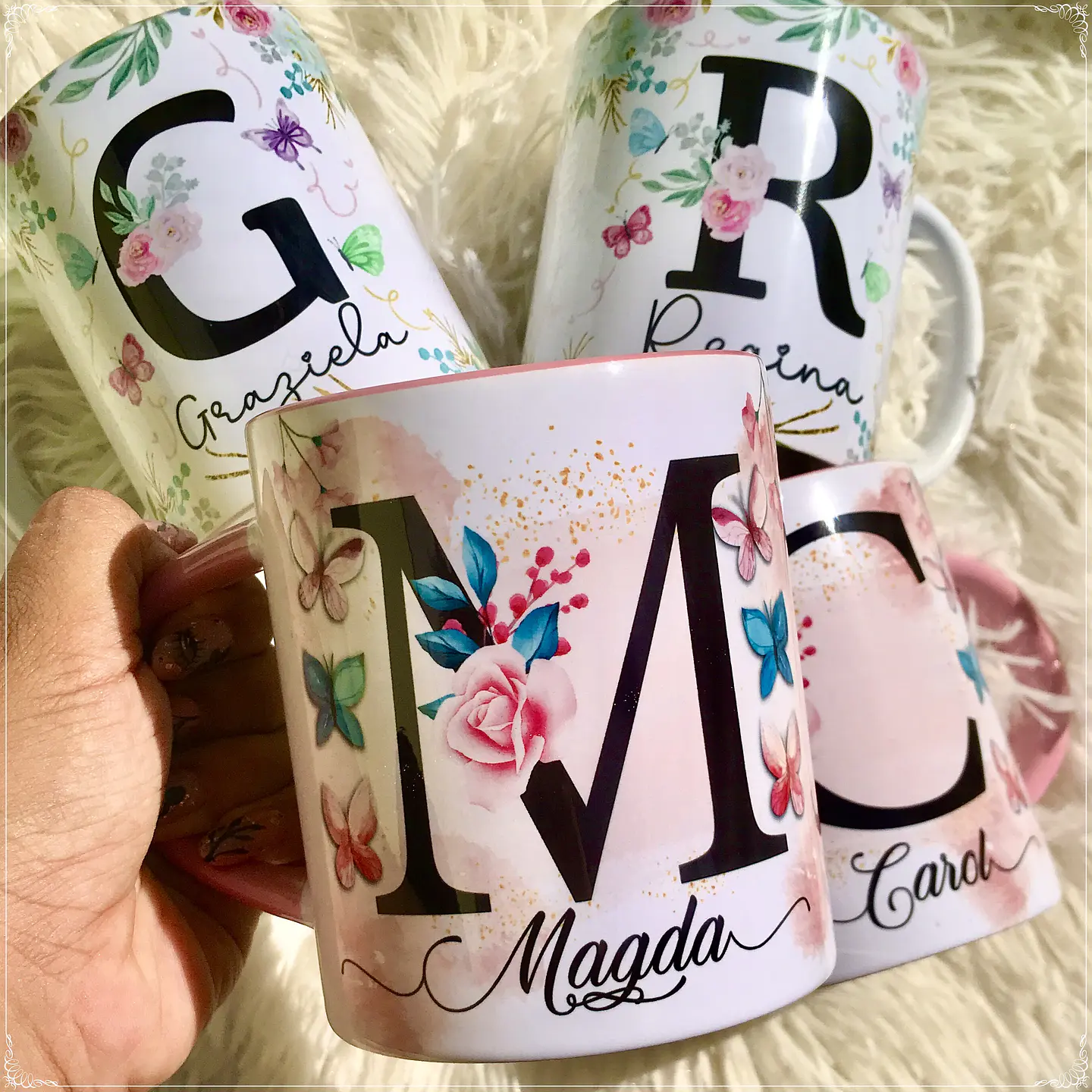 Artes para Caneca Floral Alfabeto Dia das Mães em Jpg 7