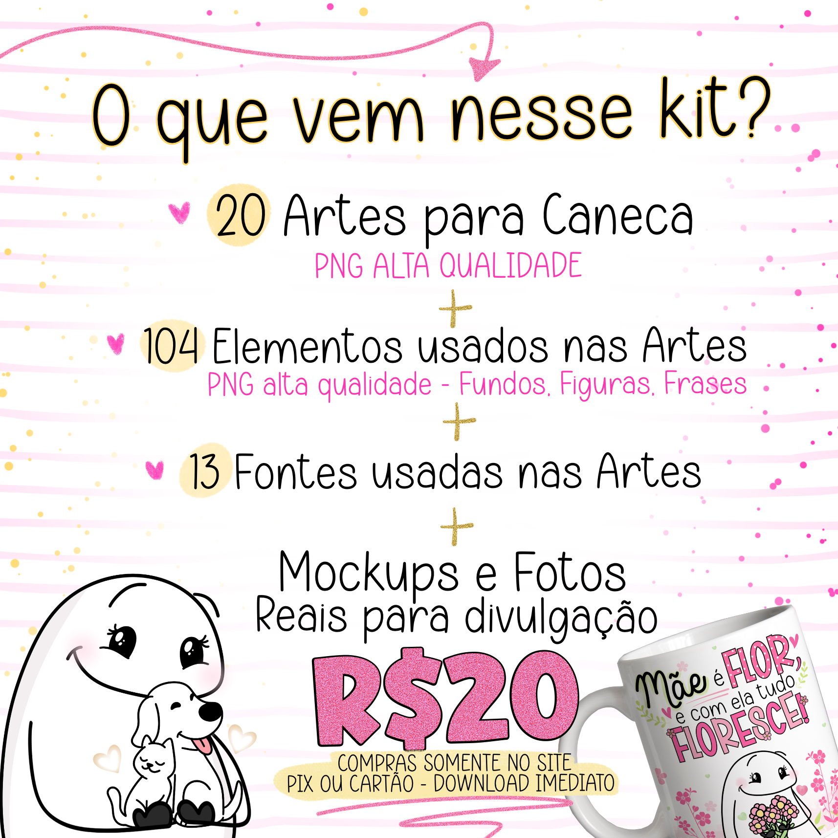 25 Artes para Caneca Flork Dia das Mães 2023 Arquivos Png 6