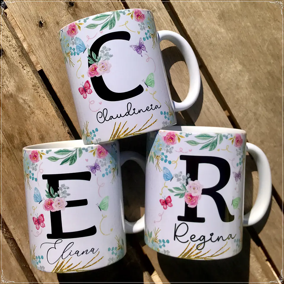 Artes para Caneca Floral Alfabeto Dia das Mães em Jpg 9