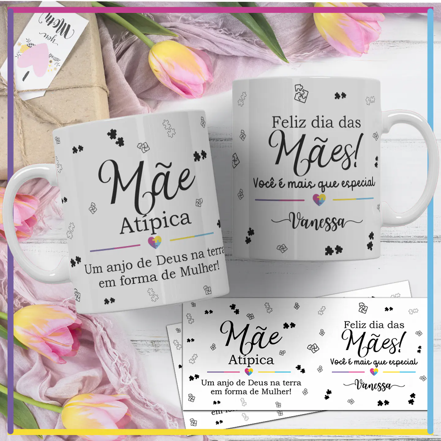 12  Artes para Caneca Dia das Mães Minimalista Arquivos em Corel Draw 1