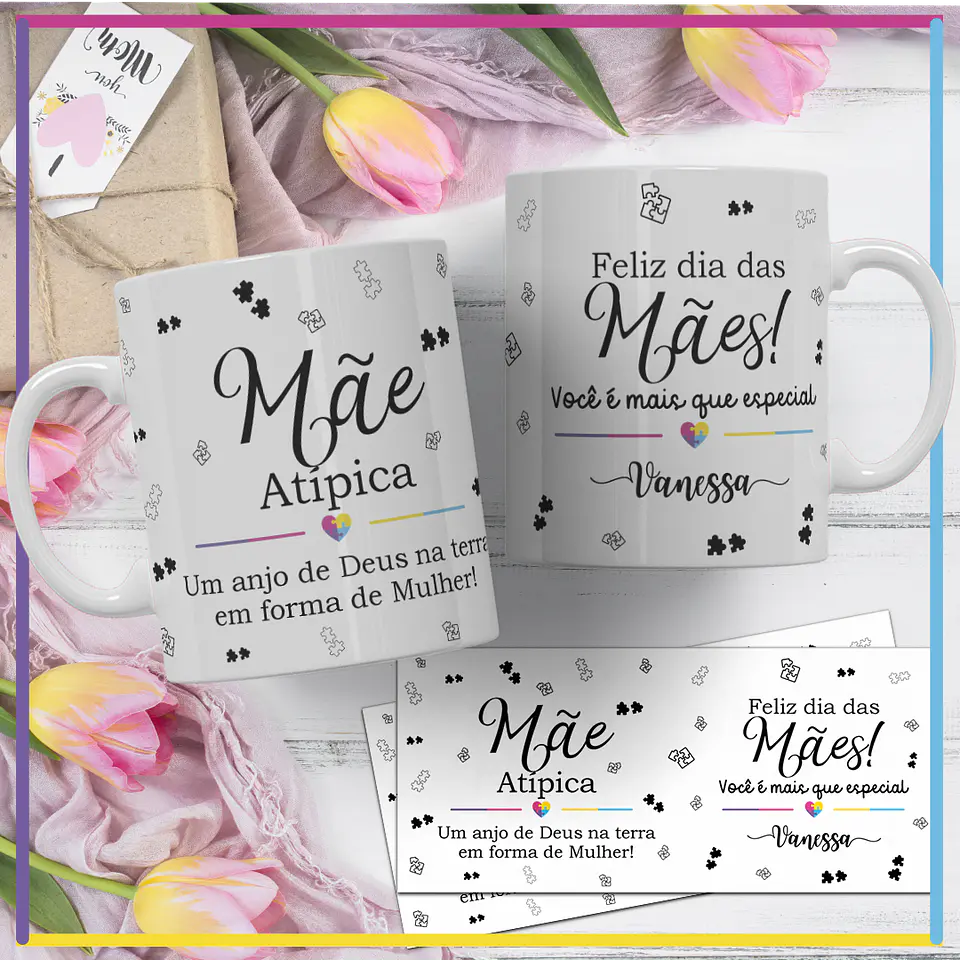 12  Artes para Caneca Dia das Mães Minimalista Arquivos em Corel Draw 1