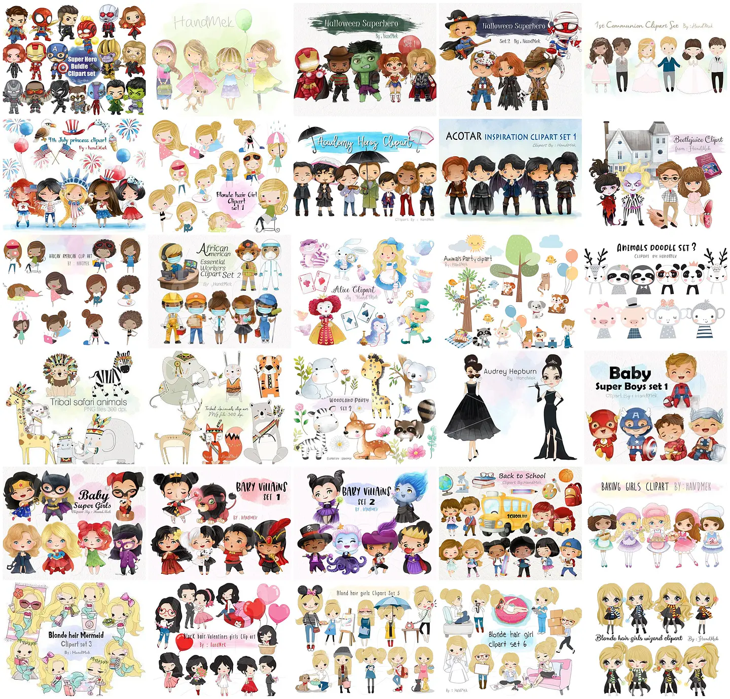 Mega Pacotão Aquarelados Temas diversos em Png 2